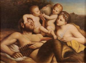Fauno, Ninfa e due putti, Pietro Liberi (Padova 1605 - Venezia 1687) seguace di